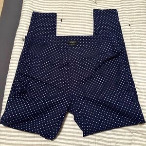 LOFT Navy & White Polka Dot Leggings